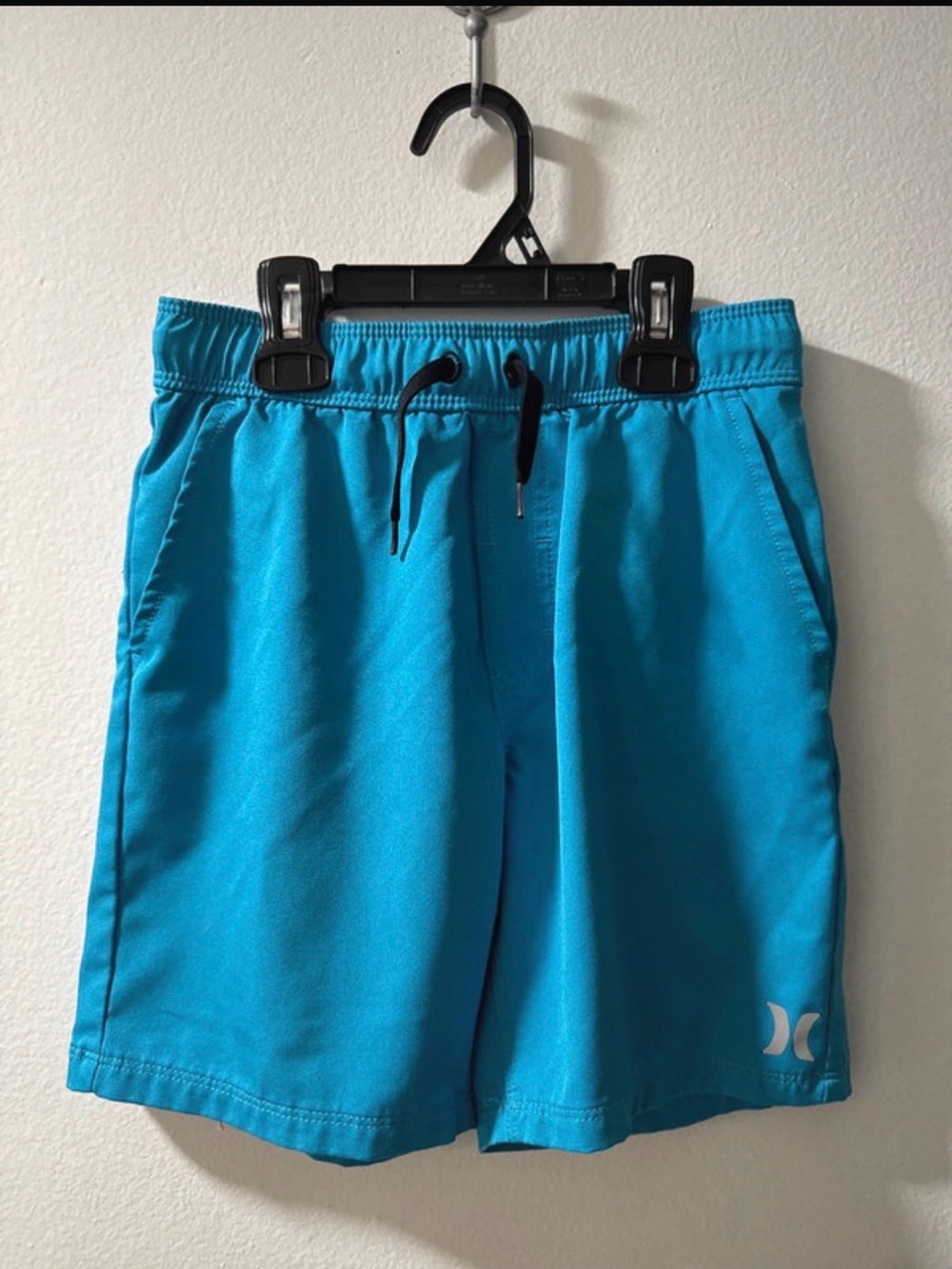 Hurley Teal Athletic Men’s Shorts with Black Drawstring